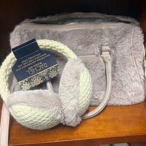 Rachel Roy Faux Fur Crossbody Bag - pink / mauve